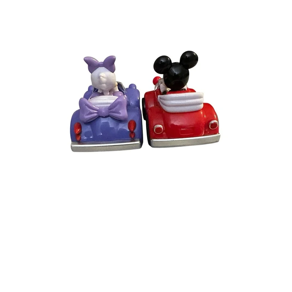 Disney Mickey Mouse & Daisy Duck Toy Car Lot of 2 - Red & Purple